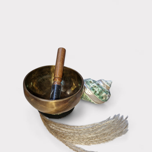 Klangschale mit Klöppel und Kissen