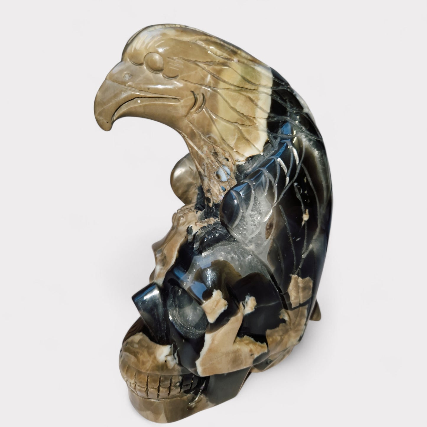 Vulkaan Agaat Skull met Draak