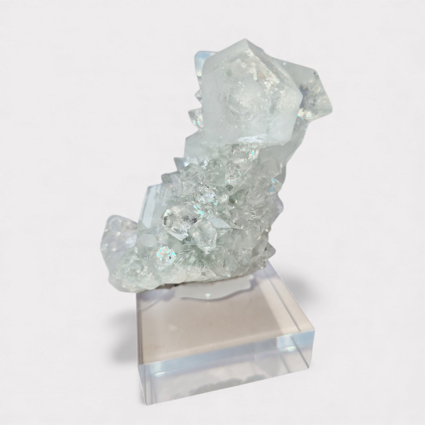 Spiegel Apofyliet met Blauwe Chalcedeoon (India)