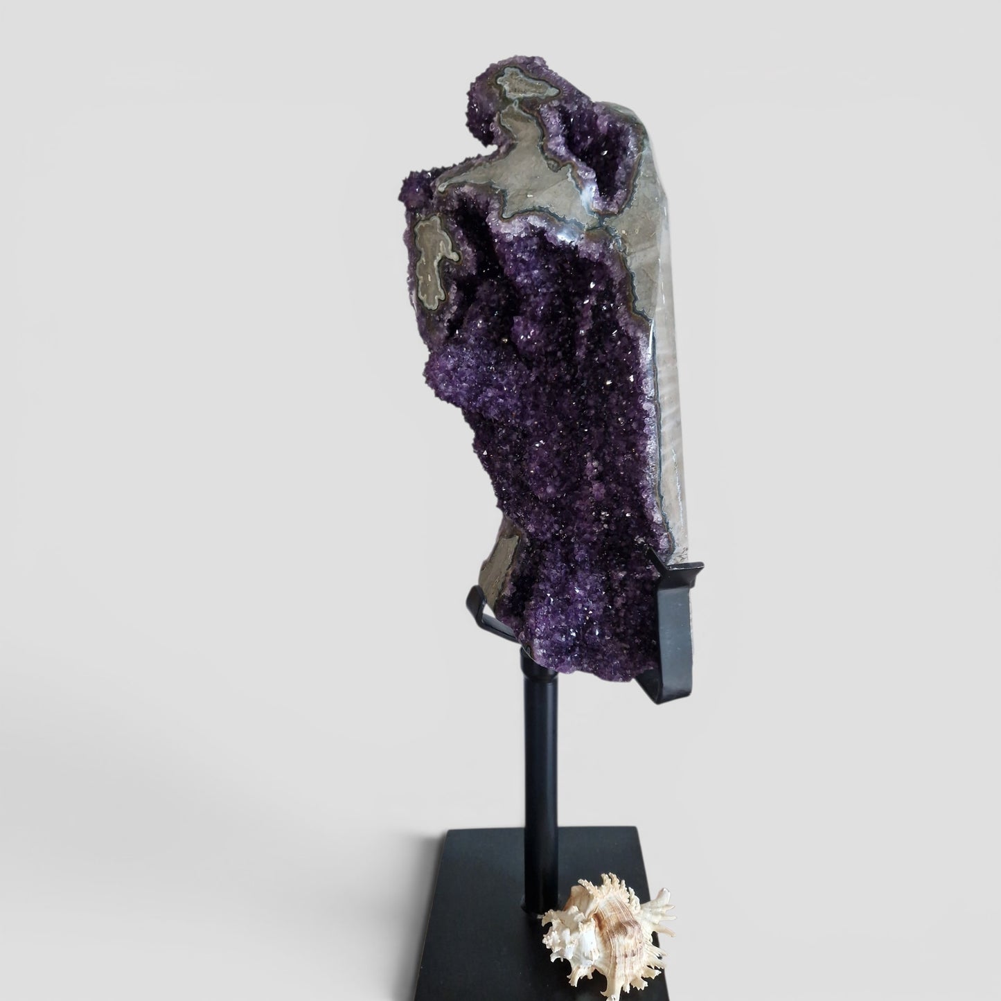 Uruguay Amethyst met Stalactiet op draaistandaard