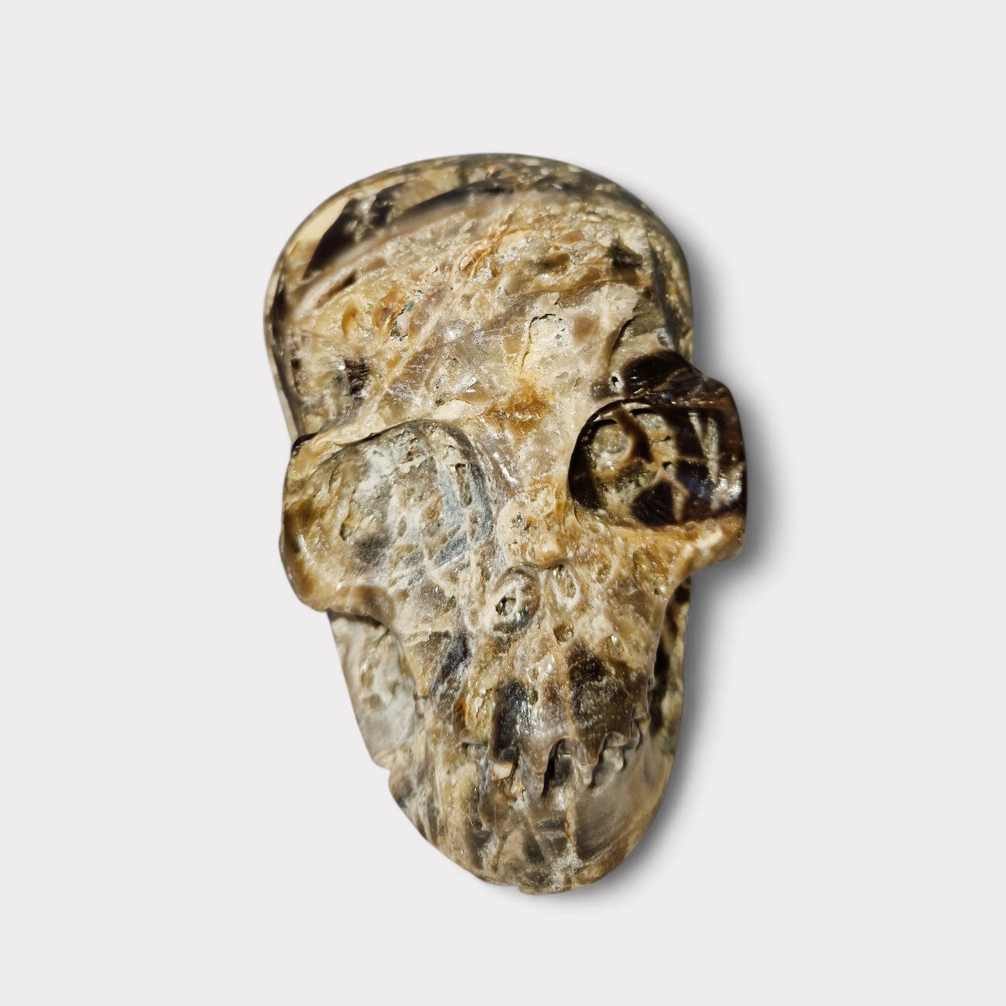 Sfaleriet (Chalcedoon) Skull uit Indonesie